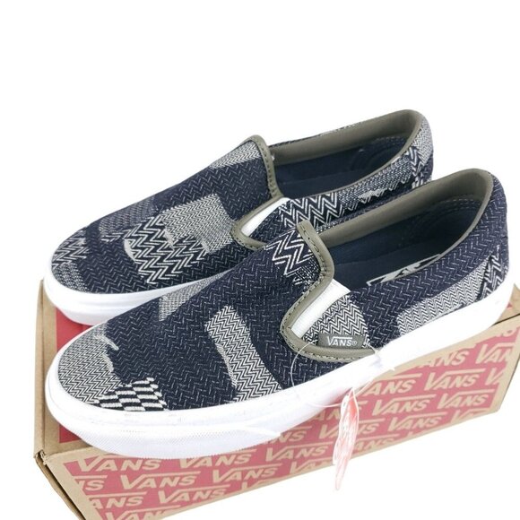 VANS Classic Slip On DENIM PATCHWORK Unisex Canvas Shoes Men's 4.5 Women's 6 - Picture 1 of 8